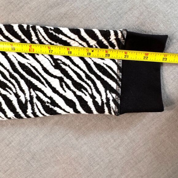 Ruby Rd Sweater Women's Small Zebra Animal Print 3/4 Zip Long Sleeve Pullover - Picture 8 of 10